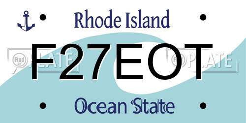 F27EOT Rhode Island License Plate