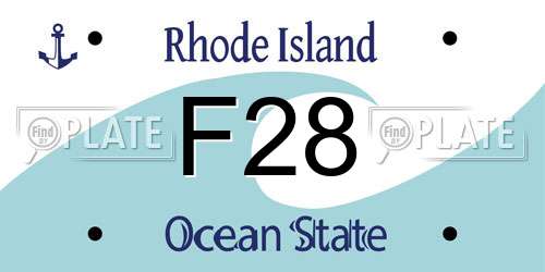 F28 Rhode Island License Plate