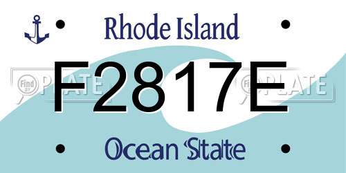 F2817E Rhode Island License Plate