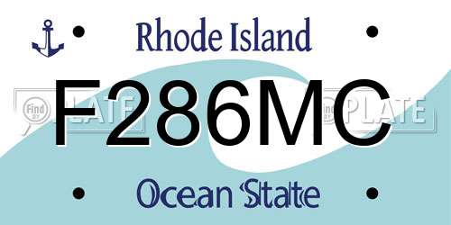 F286MC Rhode Island License Plate