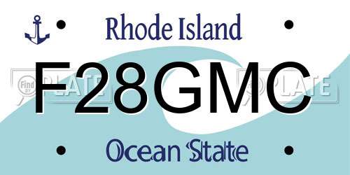 F28GMC Rhode Island License Plate