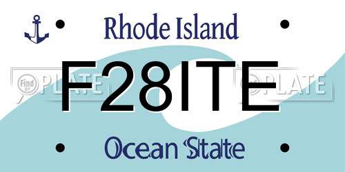 F28ITE Rhode Island License Plate