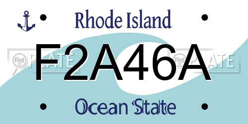 F2A46A Rhode Island License Plate