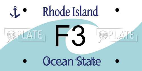 F3 Rhode Island License Plate