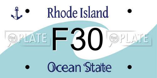 F30 Rhode Island License Plate