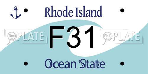 F31 Rhode Island License Plate