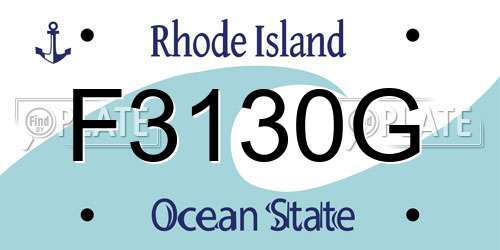 F3130G Rhode Island License Plate