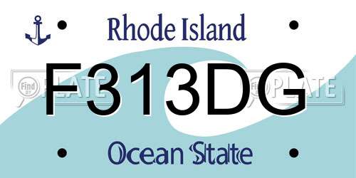 F313DG Rhode Island License Plate