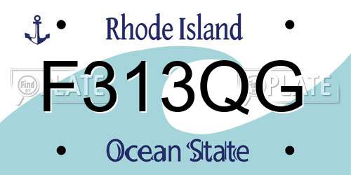 F313QG Rhode Island License Plate