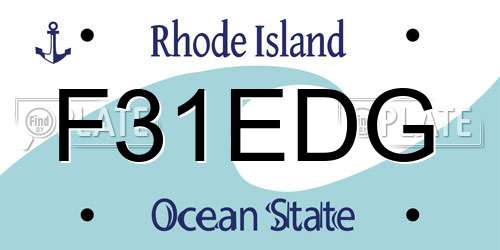 F31EDG Rhode Island License Plate