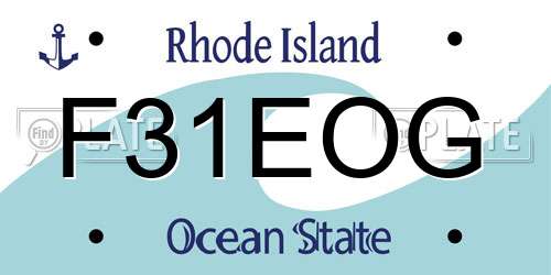 F31EOG Rhode Island License Plate