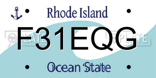 F31EQG Rhode Island License Plate