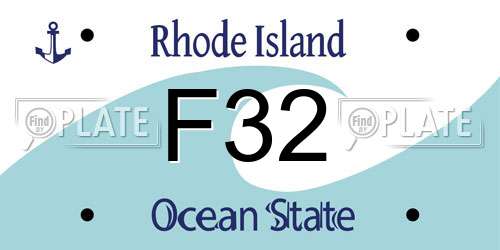 F32 Rhode Island License Plate