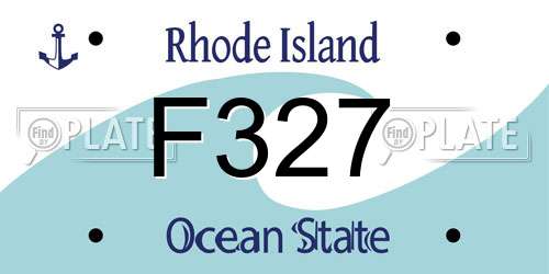 F327 Rhode Island License Plate