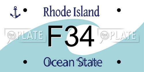F34 Rhode Island License Plate
