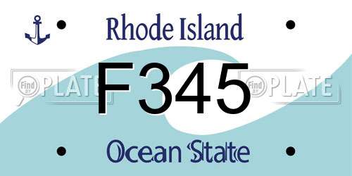 F345 Rhode Island License Plate