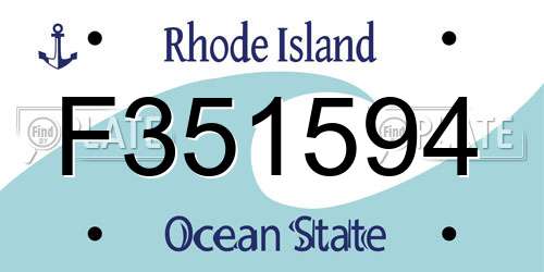 F351594 Rhode Island License Plate