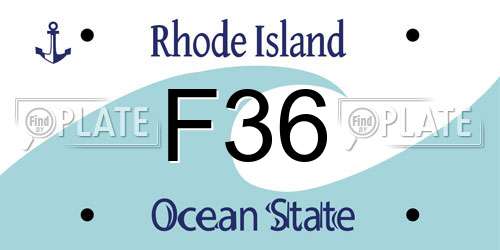 F36 Rhode Island License Plate