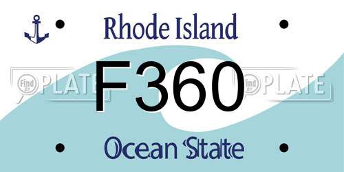 F360 Rhode Island License Plate