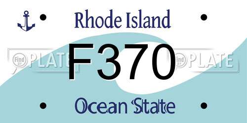 F370 Rhode Island License Plate