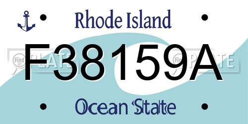 F38159A Rhode Island License Plate