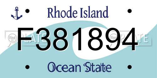F381894 Rhode Island License Plate