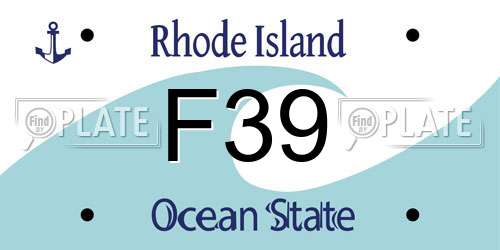 F39 Rhode Island License Plate