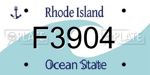 F3904 Rhode Island License Plate