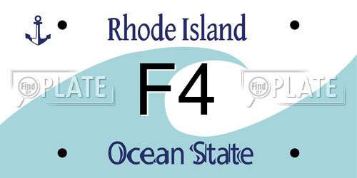 F4 Rhode Island License Plate