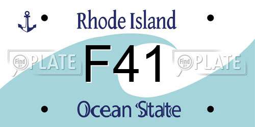 F41 Rhode Island License Plate