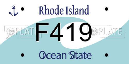 F419 Rhode Island License Plate