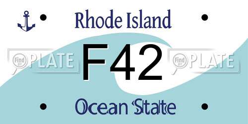 F42 Rhode Island License Plate