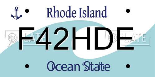 F42HDE Rhode Island License Plate
