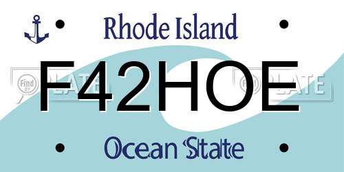 F42HOE Rhode Island License Plate