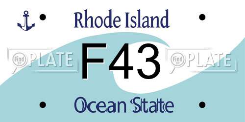 F43 Rhode Island License Plate