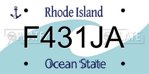 F431JA Rhode Island License Plate