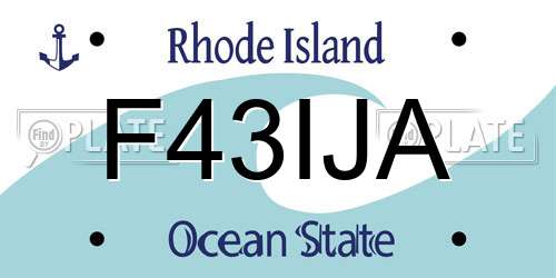 F43IJA Rhode Island License Plate