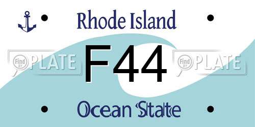 F44 Rhode Island License Plate