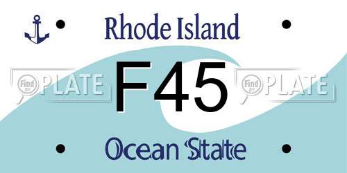 F45 Rhode Island License Plate