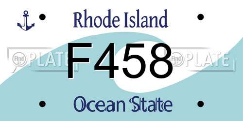 F458 Rhode Island License Plate