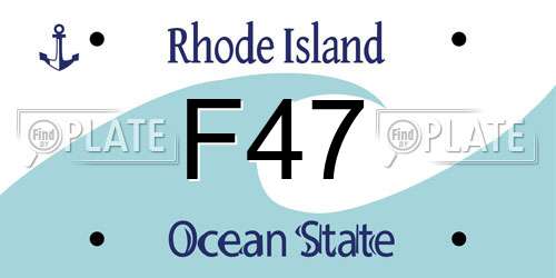 F47 Rhode Island License Plate