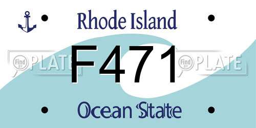 F471 Rhode Island License Plate