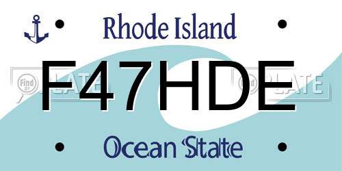 F47HDE Rhode Island License Plate