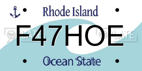 F47HOE Rhode Island License Plate