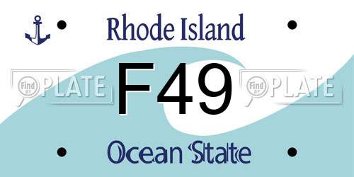 F49 Rhode Island License Plate