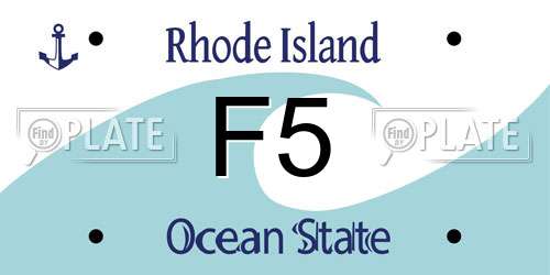 F5 Rhode Island License Plate