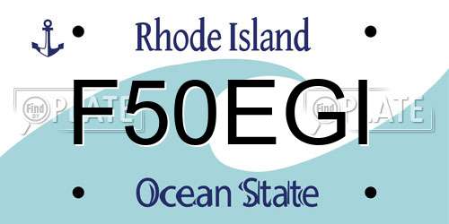 F50EGI Rhode Island License Plate