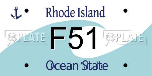 F51 Rhode Island License Plate