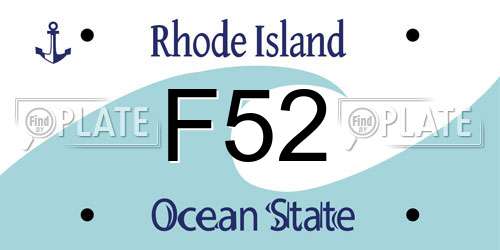 F52 Rhode Island License Plate
