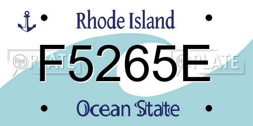 F5265E Rhode Island License Plate